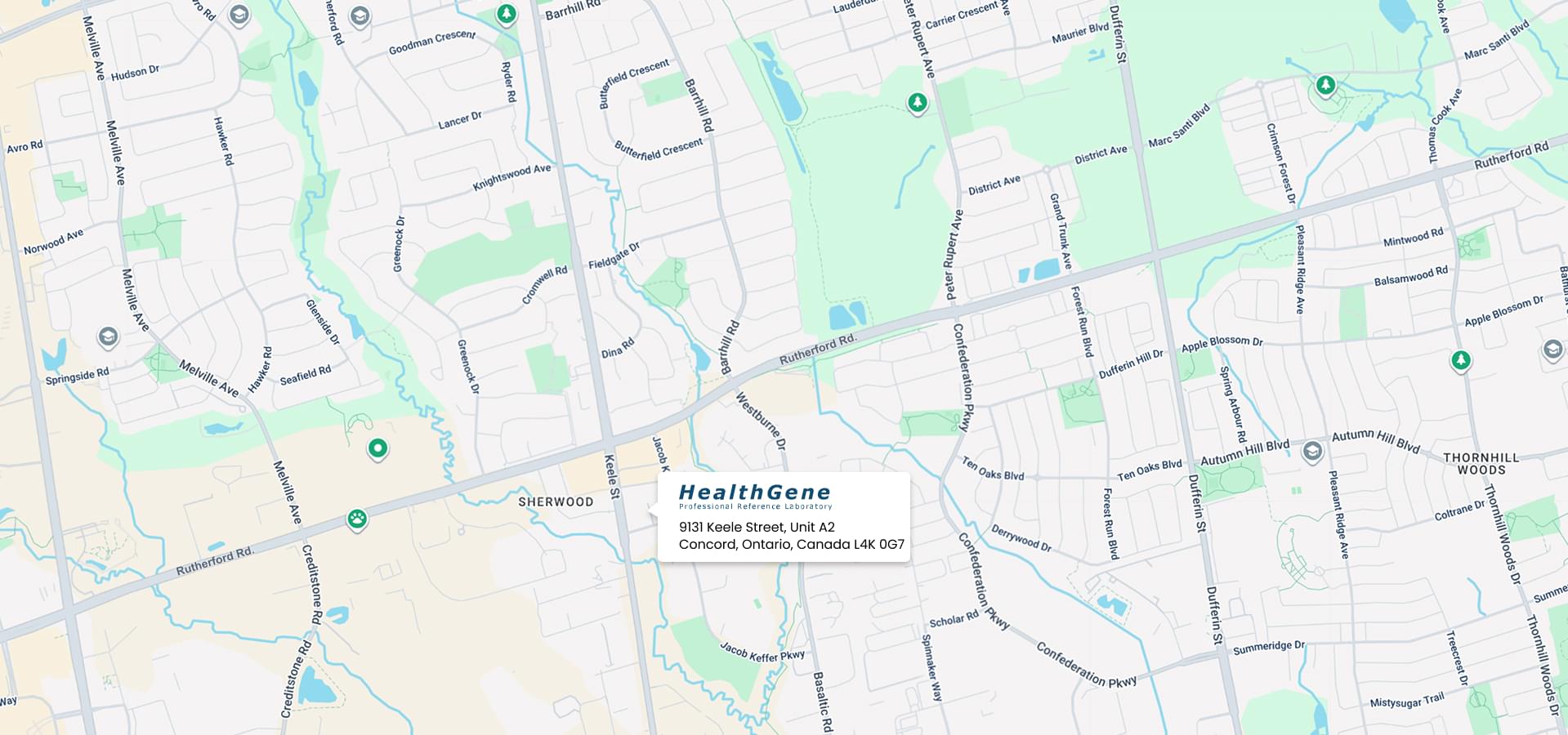 HealthGene Location Map